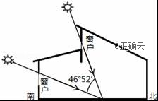 读"某地房屋冬夏正午日照示意图",完成1-3题.