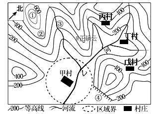 读"某地等高线地形图,完成1-3问题.