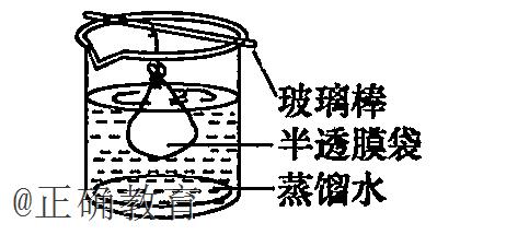 利用半透膜精制胶体的实验叫做"渗析,按上图所示