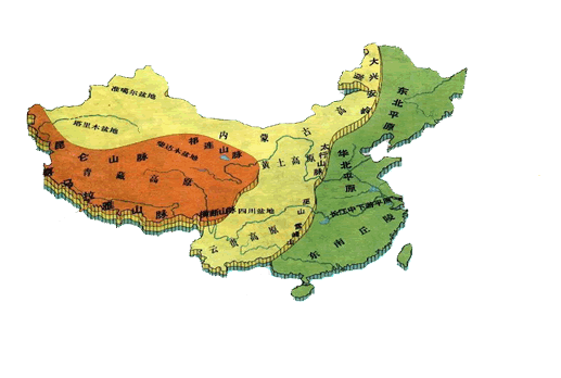 读中国地形海拔示意图回答图片